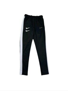 Nike Double Swoosh NSW Track Pants Mens Small Black White MCMLXXII Athleisure